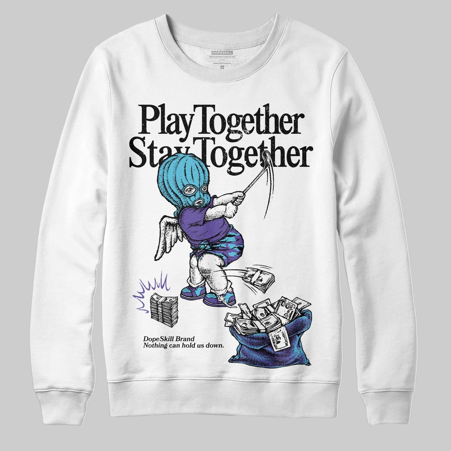 Aqua 8s DopeSkill Sweatshirt Play together, Stay together Graphic