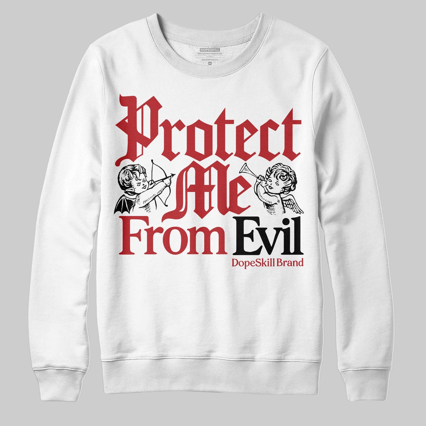 Flu Game 12s DopeSkill Sweatshirt Protect Me From Evil Graphic