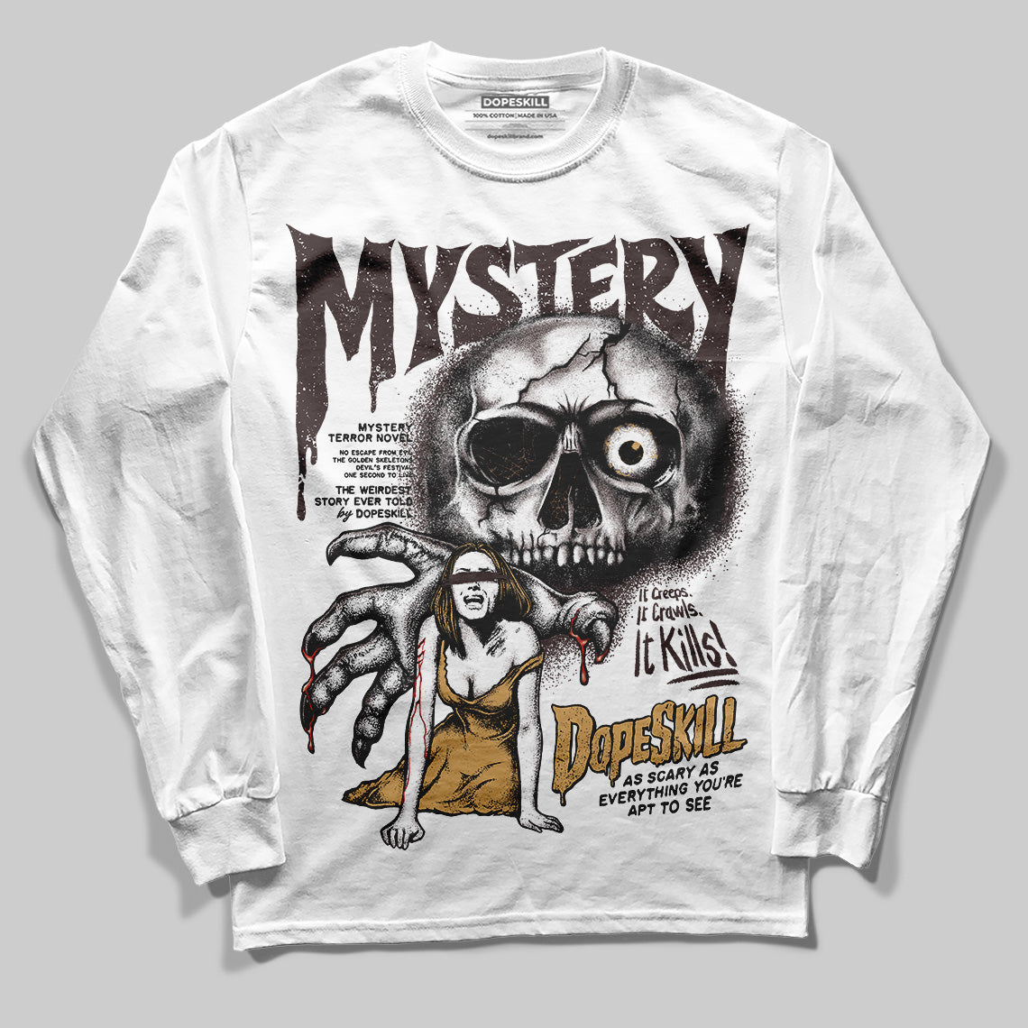 Earth 5s DopeSkill Long Sleeve T-Shirt Mystery Ghostly Grasp Graphic