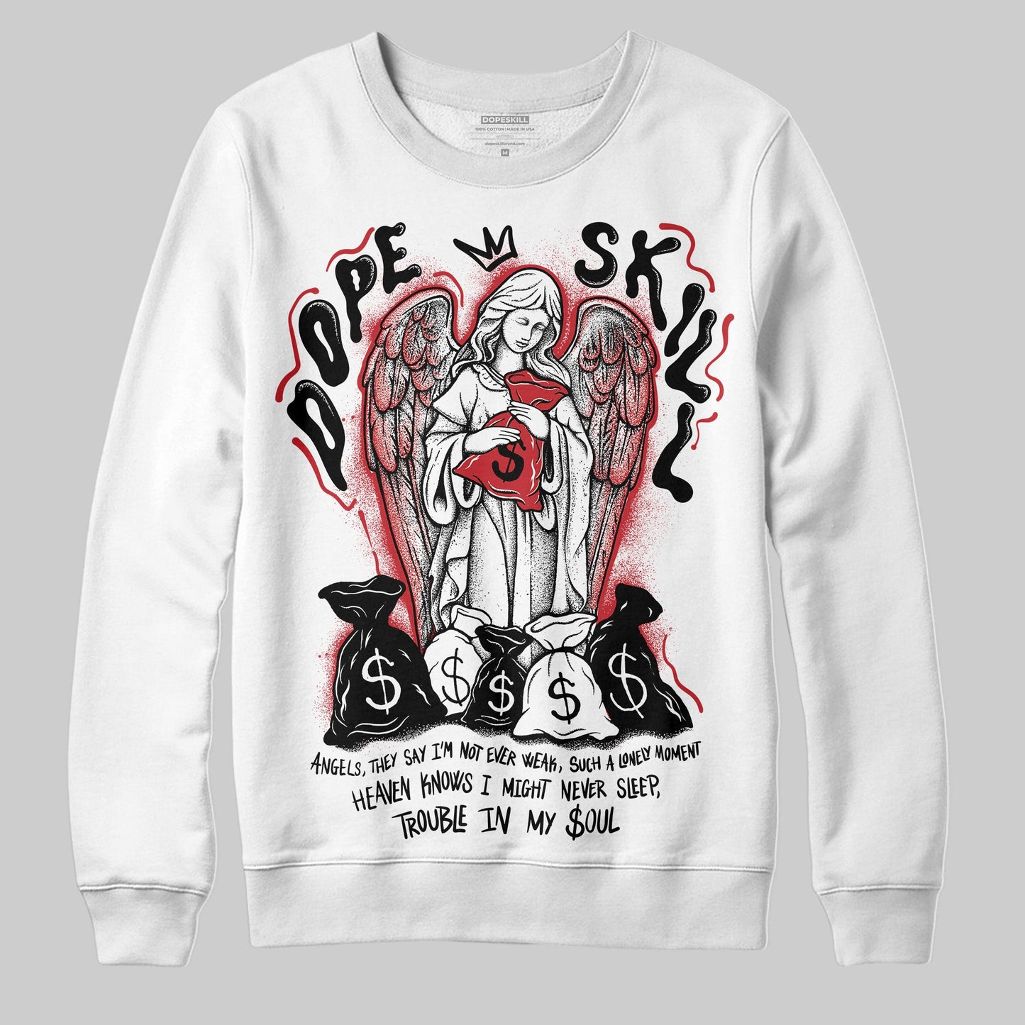 Bred 11s DopeSkill Sweatshirt Angels Graphic