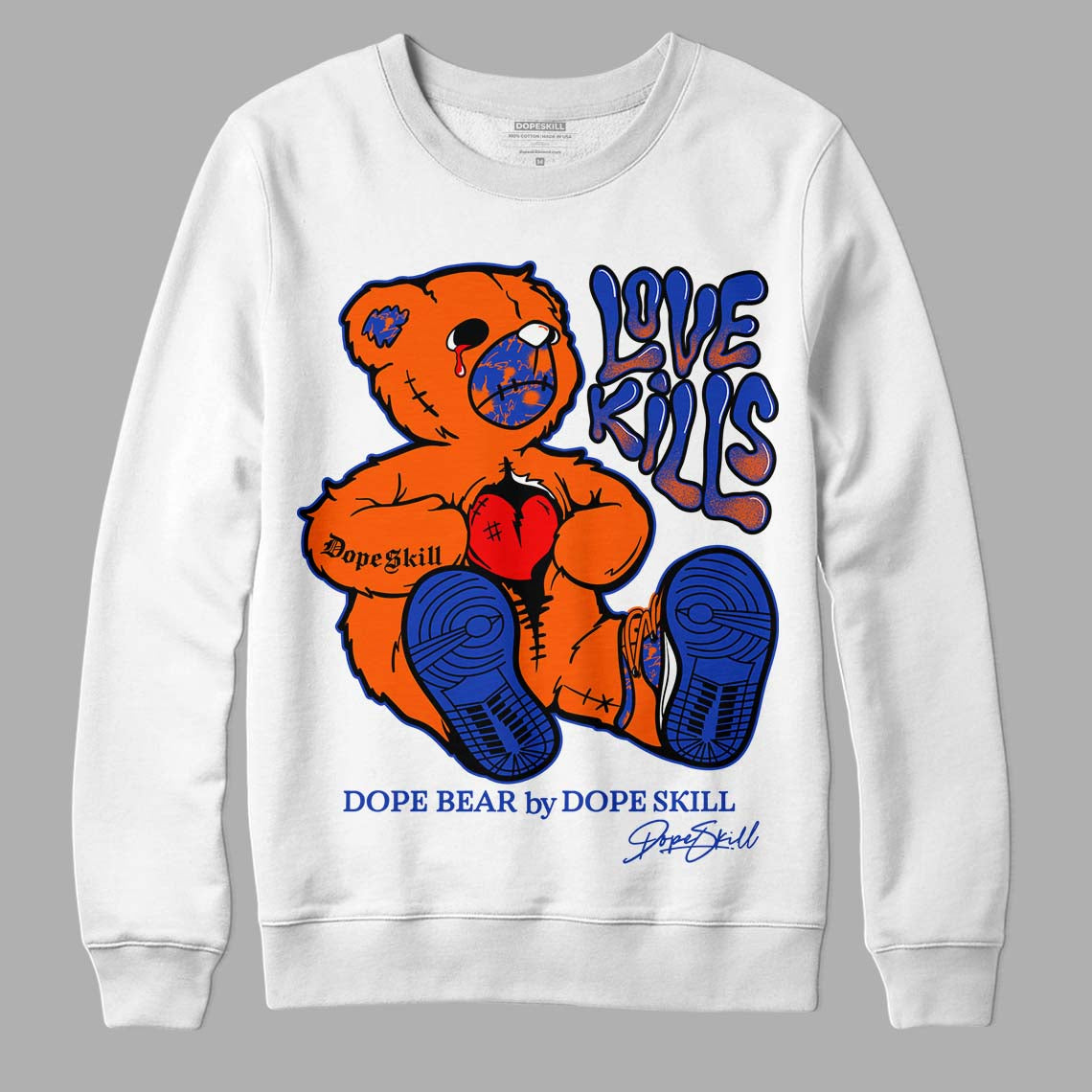 Dunk Low Futura Orange Blaze DopeSkill Sweatshirt Love Kills Graphic