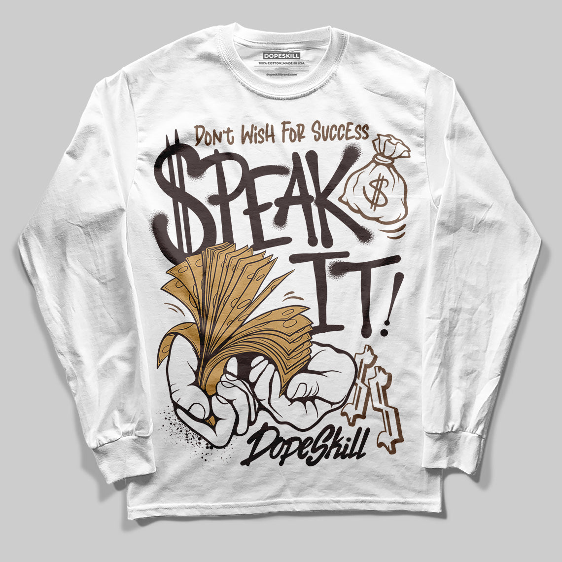 Earth 5s DopeSkill Long Sleeve T-Shirt Speak It Graphic
