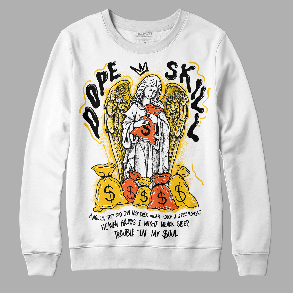 Yellow Collection DopeSkill Sweatshirt Angels Graphic