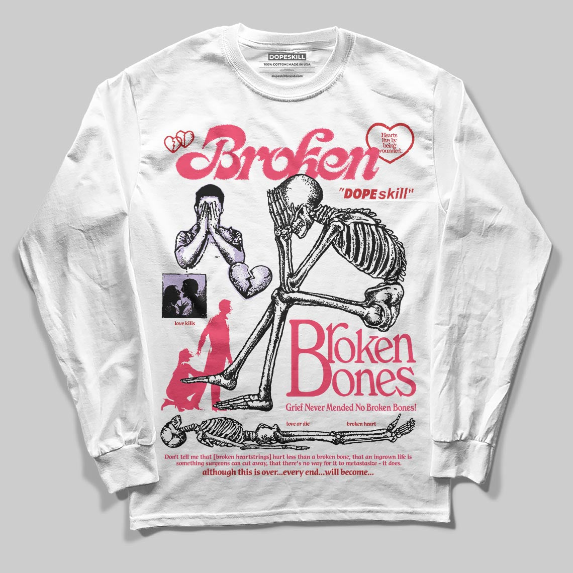 Peanut Butter Jelly 5s DopeSkill Long Sleeve T-Shirt Broken Bones Graphic