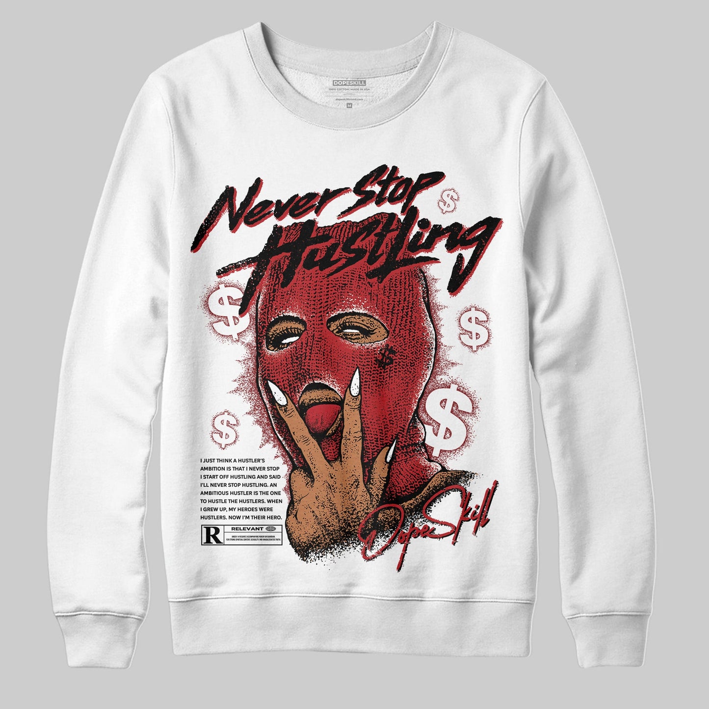 Flu Game 12s DopeSkill Sweatshirt Never Stop Hustling Graphic