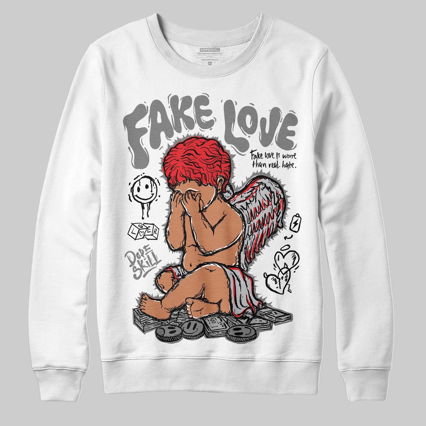 Grey Collection DopeSkill Sweatshirt False Love Graphic