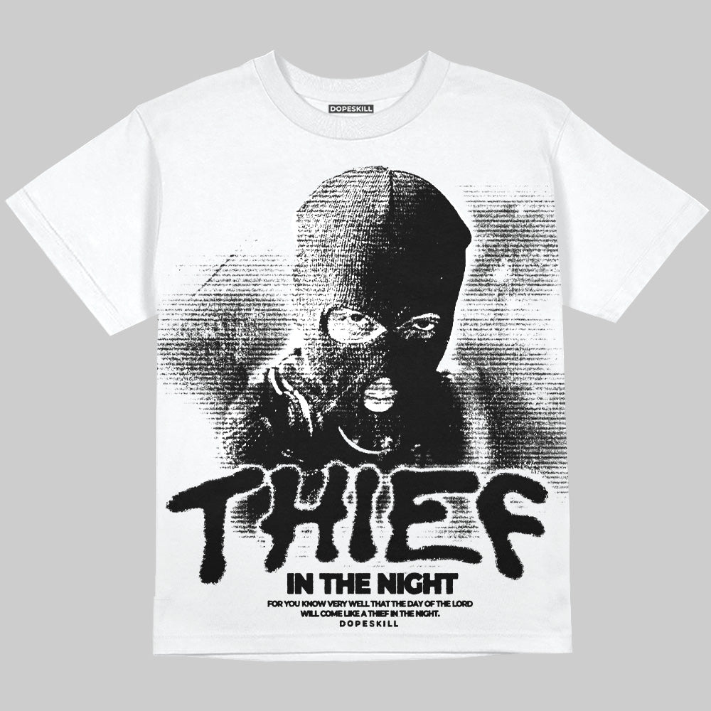 Black and White Collection DopeSkill Oversize Print T-Shirt Thief In The Night Graphic