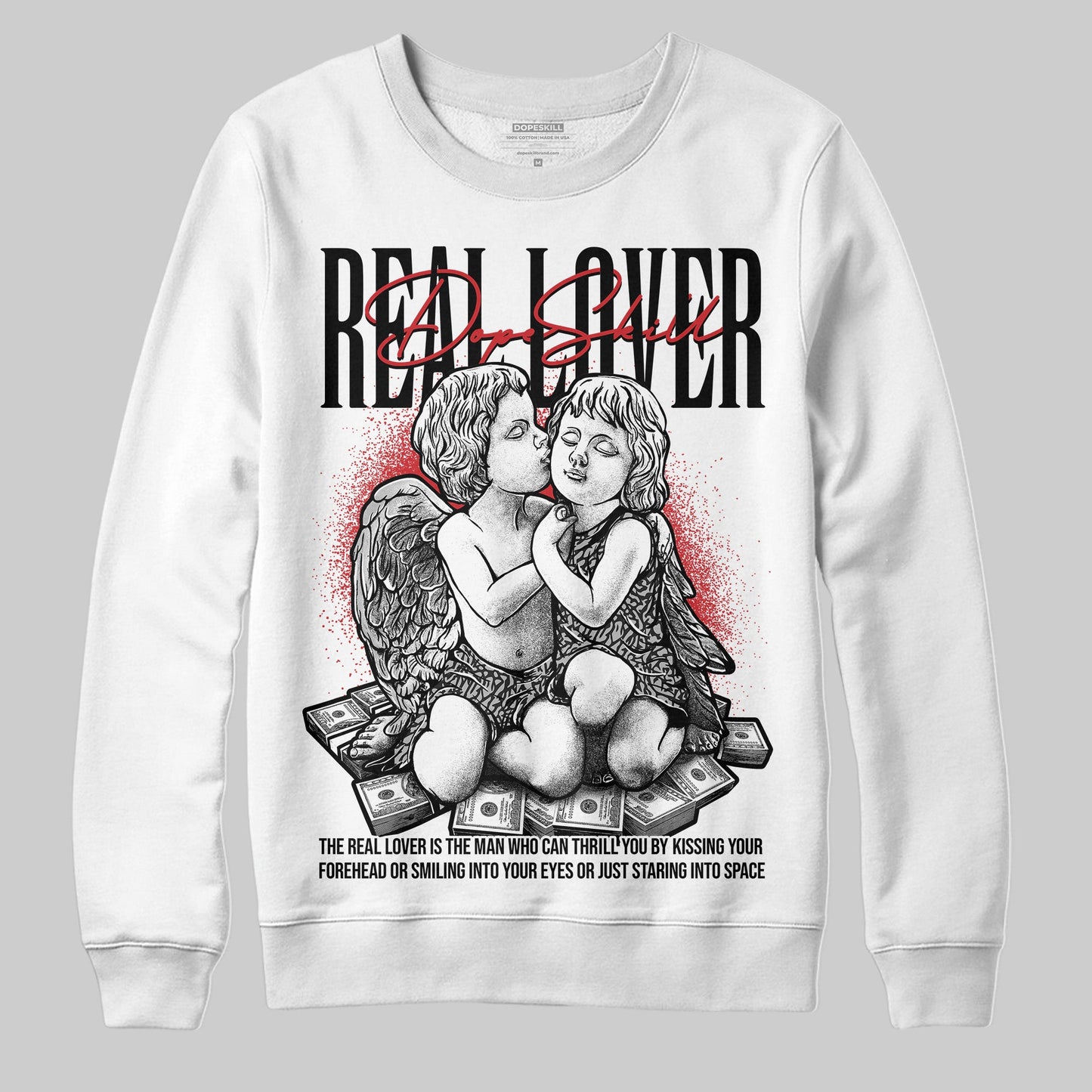 Black Cement 3s DopeSkill Sweatshirt Real Lover Graphic