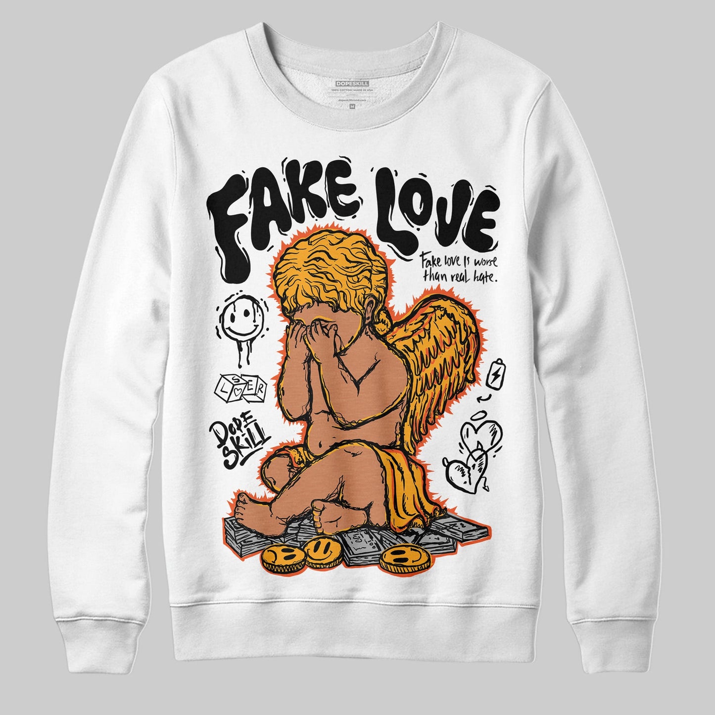 Black Taxi 12s DopeSkill Sweatshirt False Love Graphic