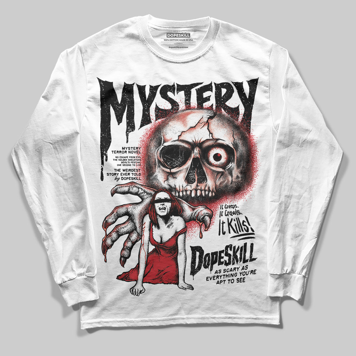 Bred 11s DopeSkill Long Sleeve T-Shirt Mystery Ghostly Grasp Graphic