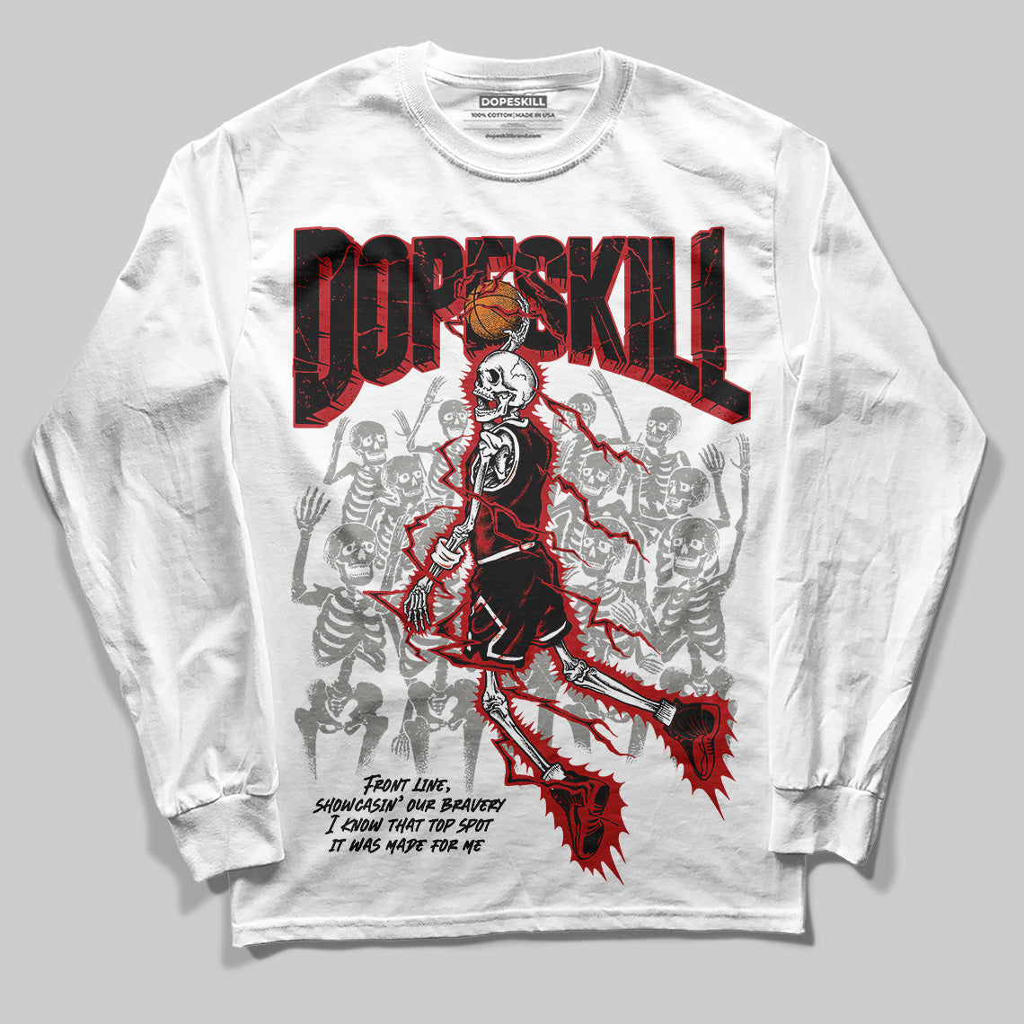 Flu Game 12s DopeSkill Long Sleeve T-Shirt Thunder Dunk Graphic