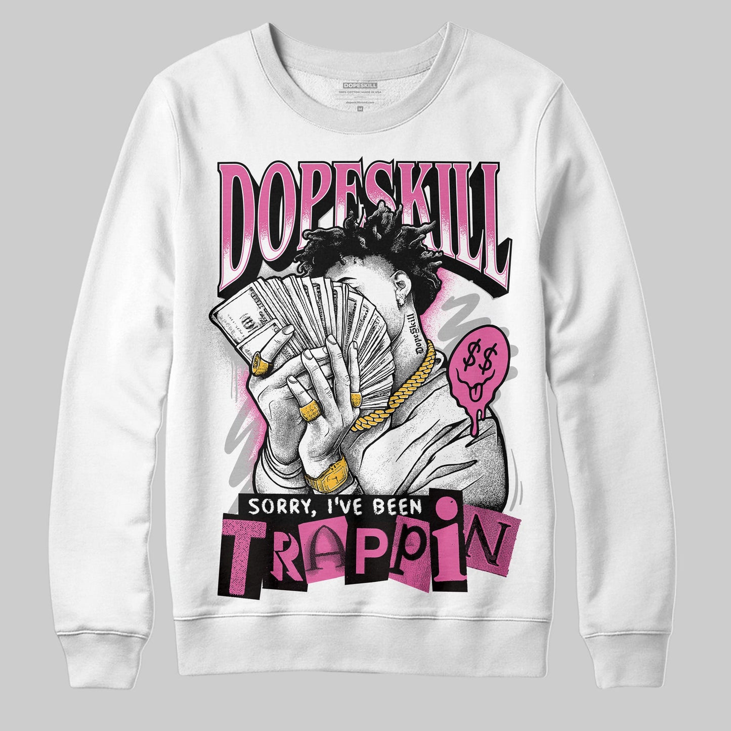 Kayano 14 Cream Sweet Pink DopeSkill Sweatshirt Sorry I've Been Trappin Graphic