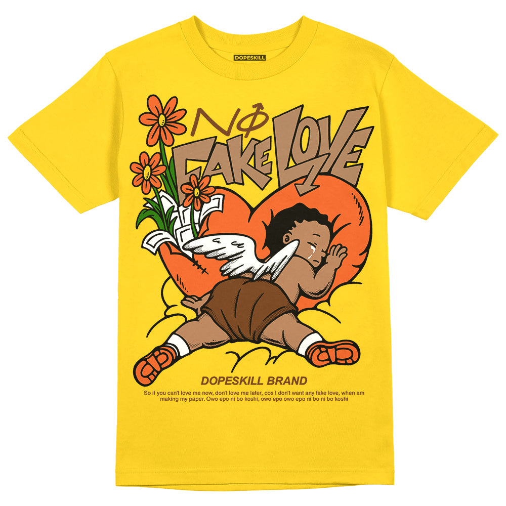 Yellow Collection DopeSkill Gold T-shirt No Fake Love Graphic