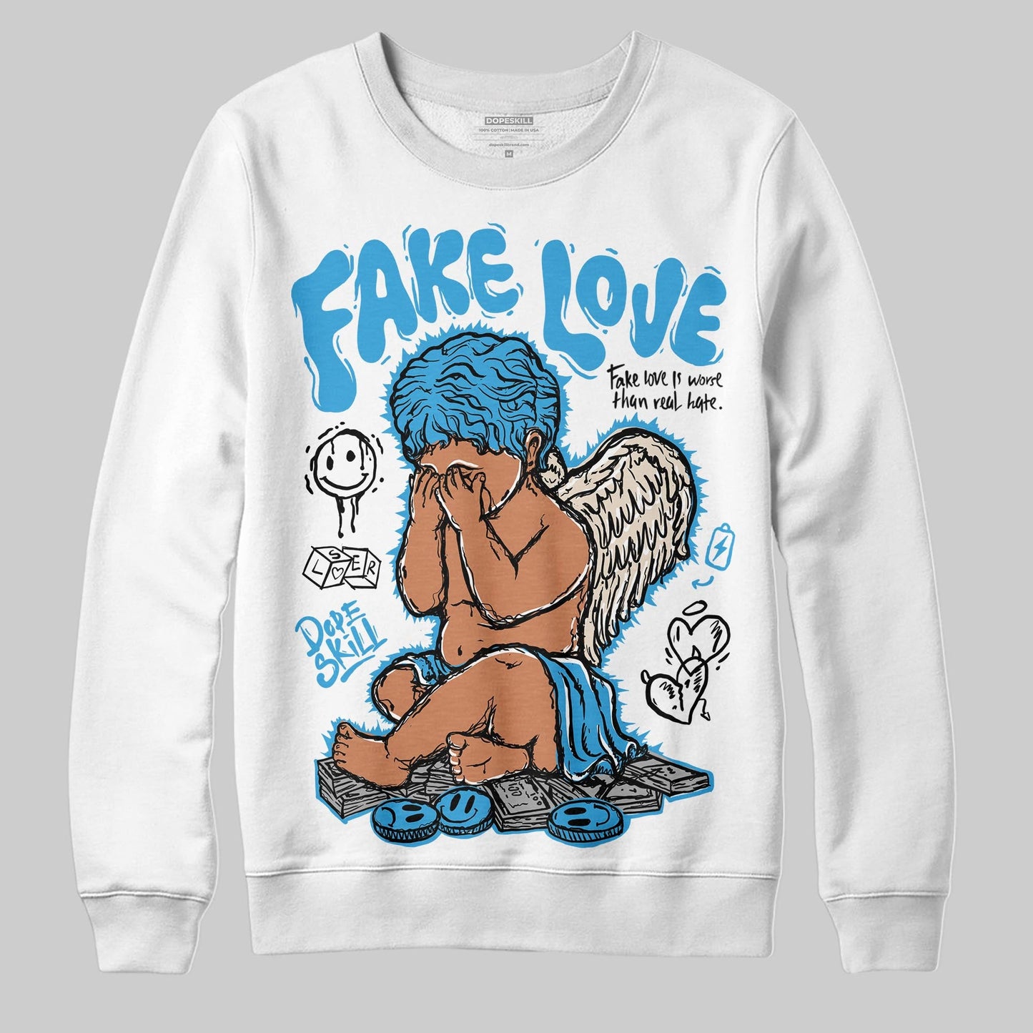 UNC Reimagined 1s DopeSkill Sweatshirt False Love Graphic