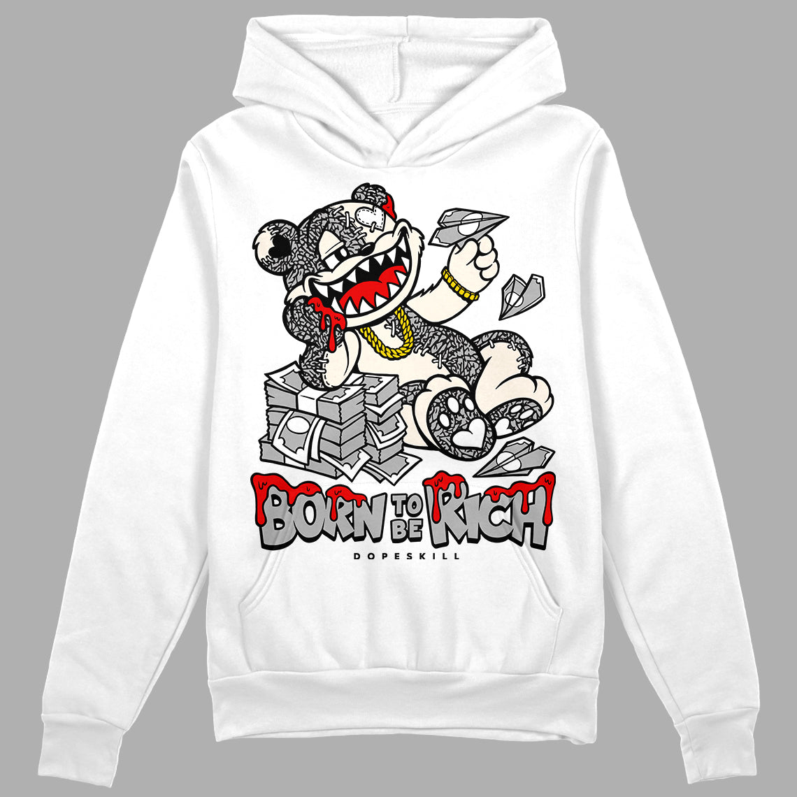 Off Noir 3s DopeSkill Hoodie Sweatshirt Born To Be Rich Graphic