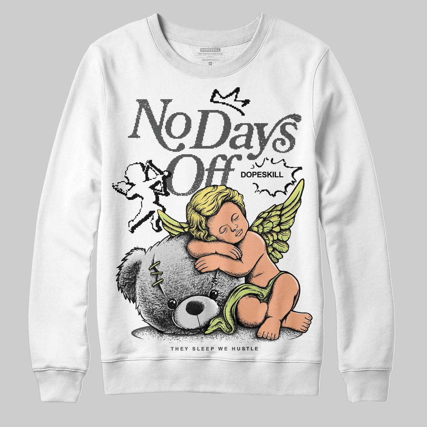 Light Lemon Twist 4s DopeSkill Sweatshirt New No Days Off Graphic