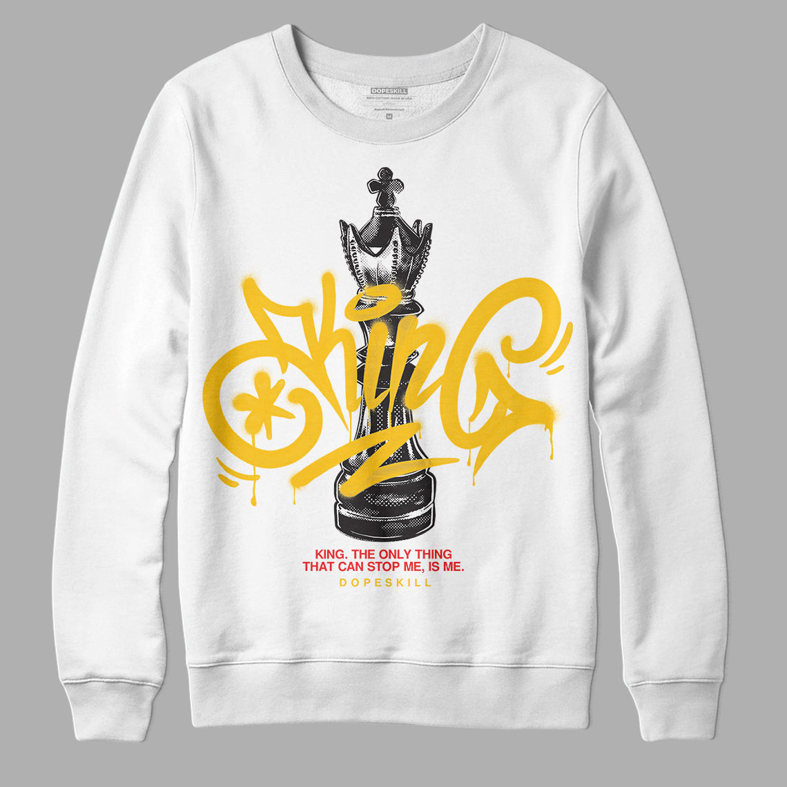 Yellow Collection DopeSkill Sweatshirt King Chess Graphic