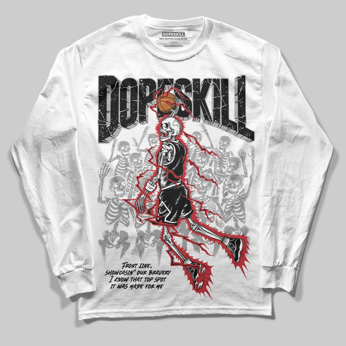 Bred 11s DopeSkill Long Sleeve T-Shirt Thunder Dunk Graphic
