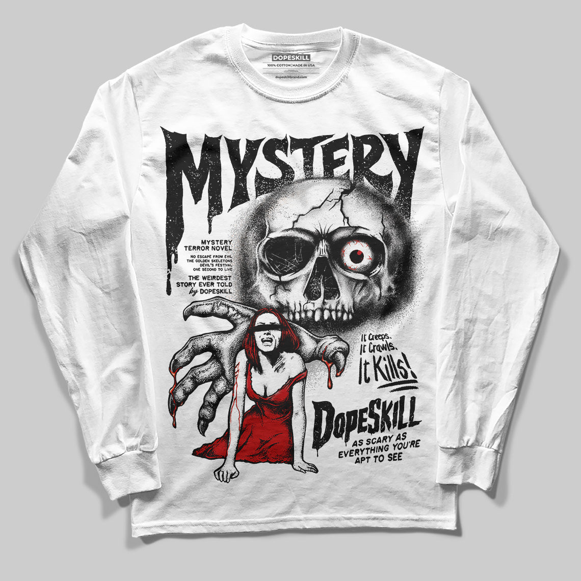 Bred Velvet 11s DopeSkill Long Sleeve T-Shirt Mystery Ghostly Grasp Graphic