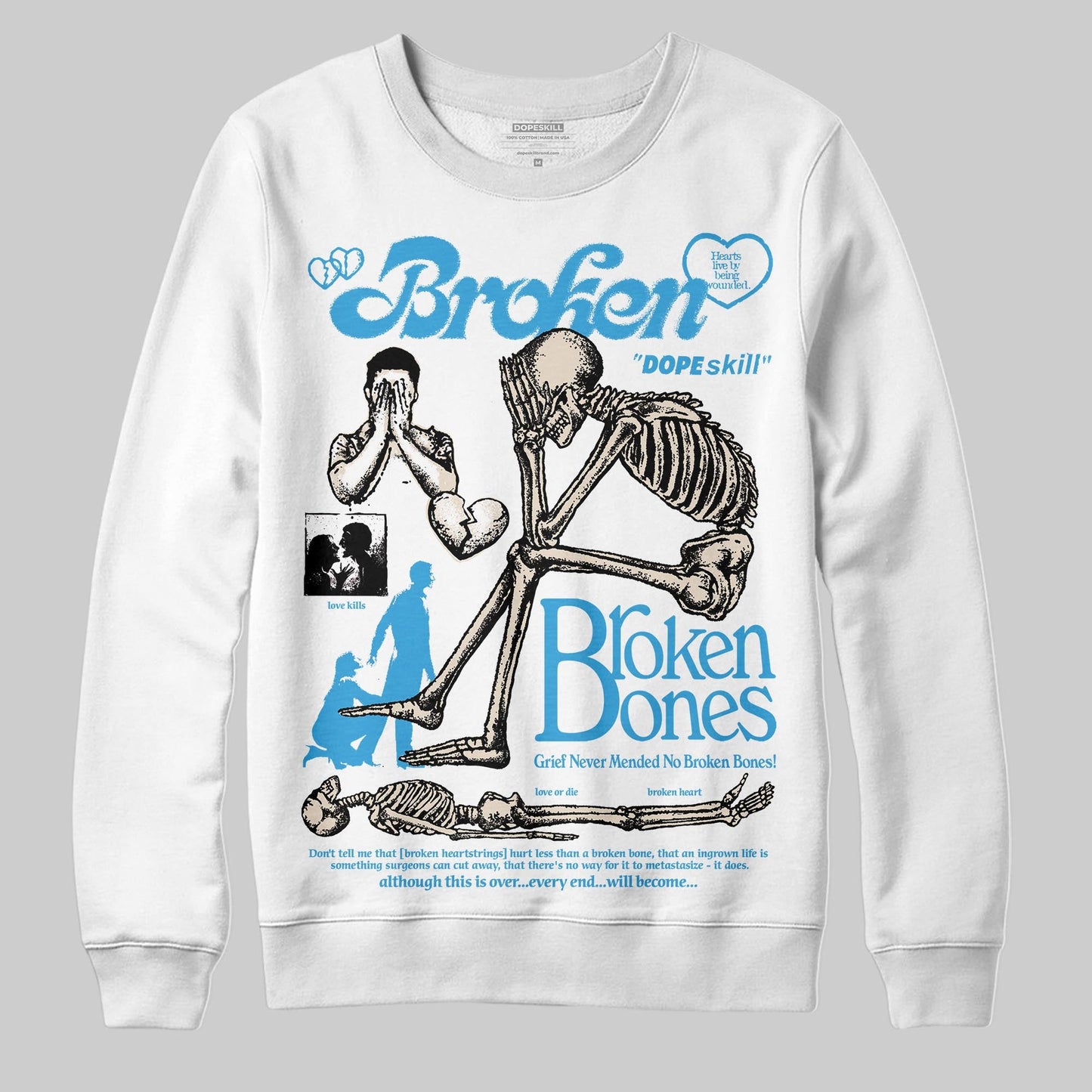 UNC Reimagined 1s DopeSkill Sweatshirt Broken Bones Graphic