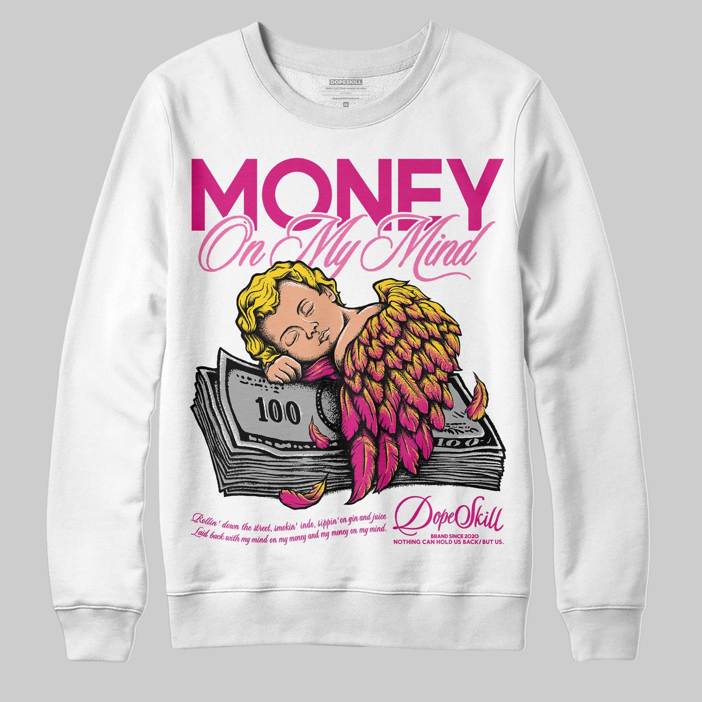 Rick RO Pink Leather Sneakers DopeSkill Sweatshirt MOMM Graphic