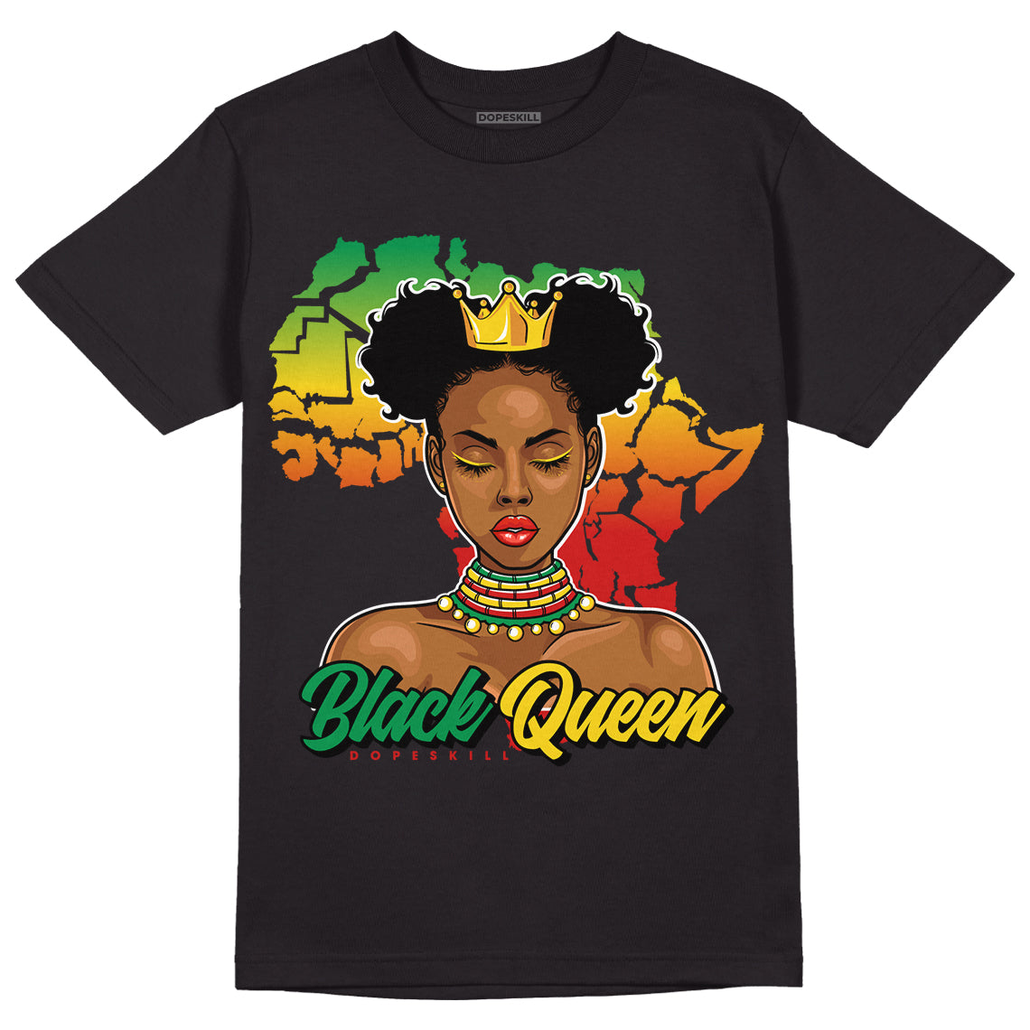 Black History Collection DopeSkill T-Shirt Black Queen Graphic