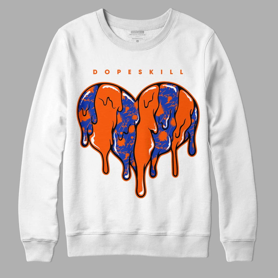 Dunk Low Futura Orange Blaze DopeSkill Sweatshirt Slime Drip Heart Graphic