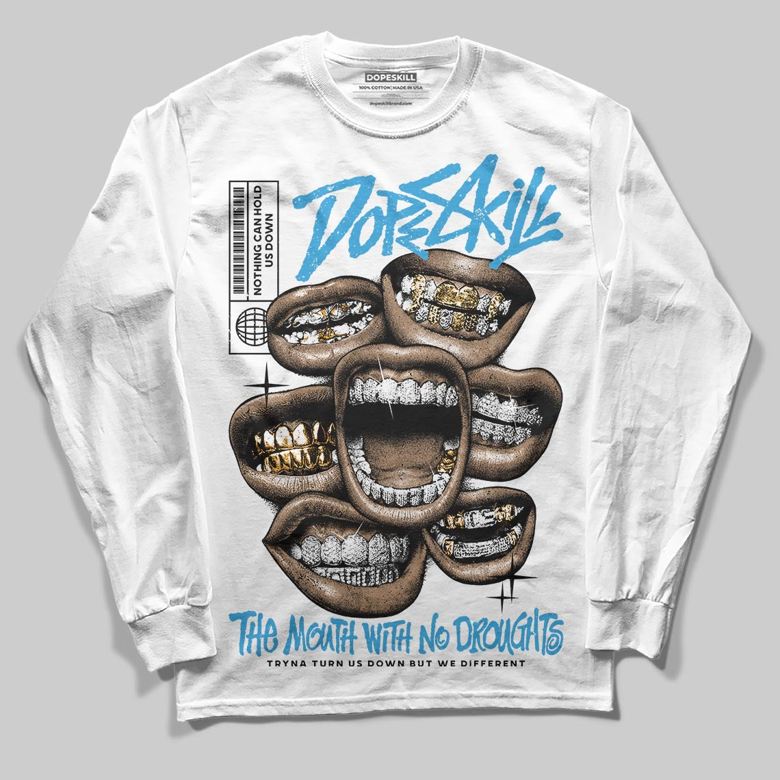 UNC Reimagined 1s DopeSkill Long Sleeve T-Shirt The Mouth With No Droughts Graphic