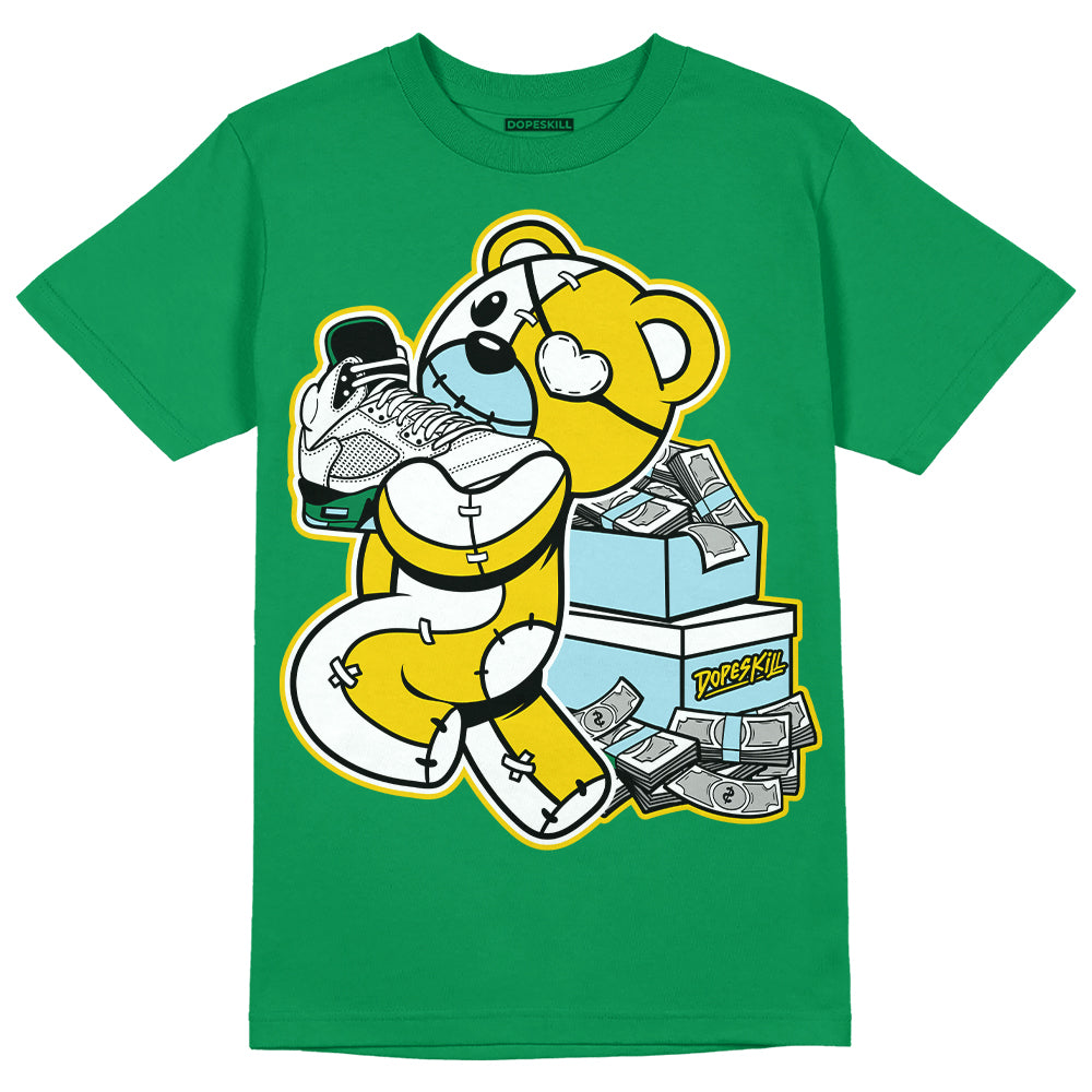 Lucky Green 5s DopeSkill Green T-shirt Bear Steals Sneaker Graphic