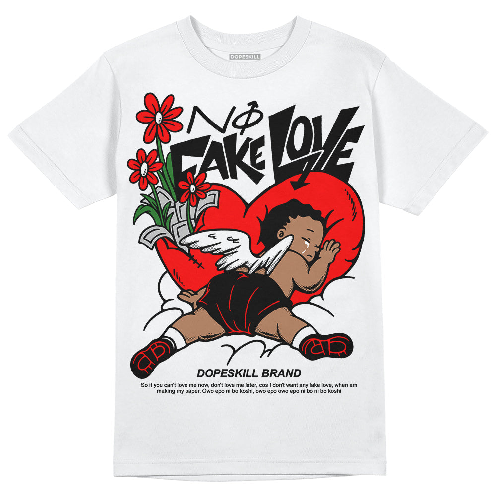 Black and White Collection DopeSkill T-Shirt No Fake Love Graphic