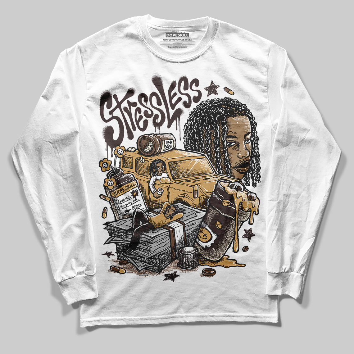 Earth 5s DopeSkill Long Sleeve T-Shirt Stressless Graphic