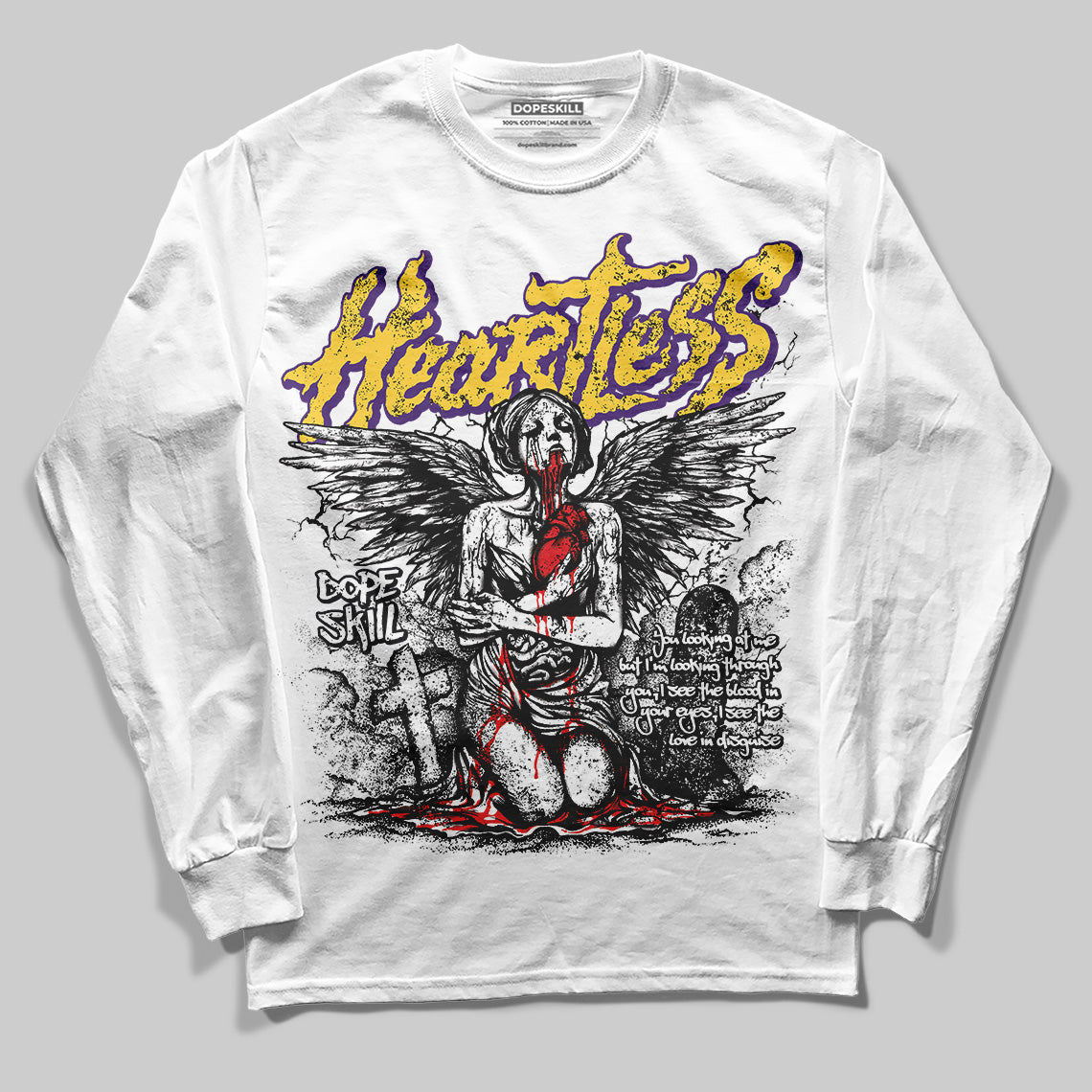 Field Purple 12s DopeSkill Long Sleeve T-Shirt Heartless Graphic