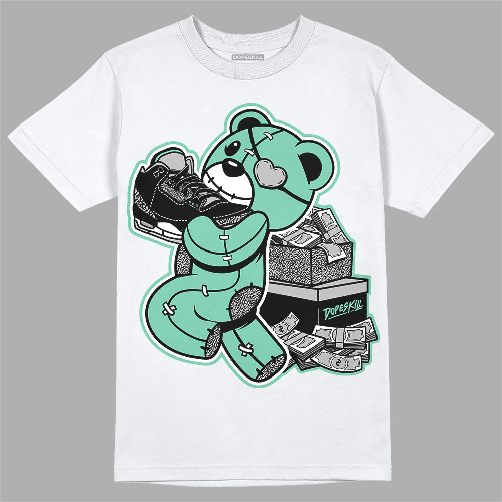Green Glow 3s DopeSkill T-Shirt Bear Steals Sneaker Graphic