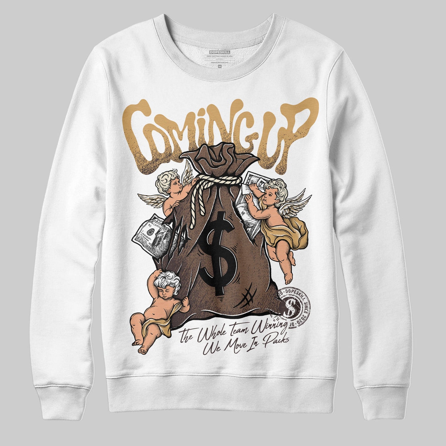 Earth 5s DopeSkill Sweatshirt Money Bag Coming Up Graphic