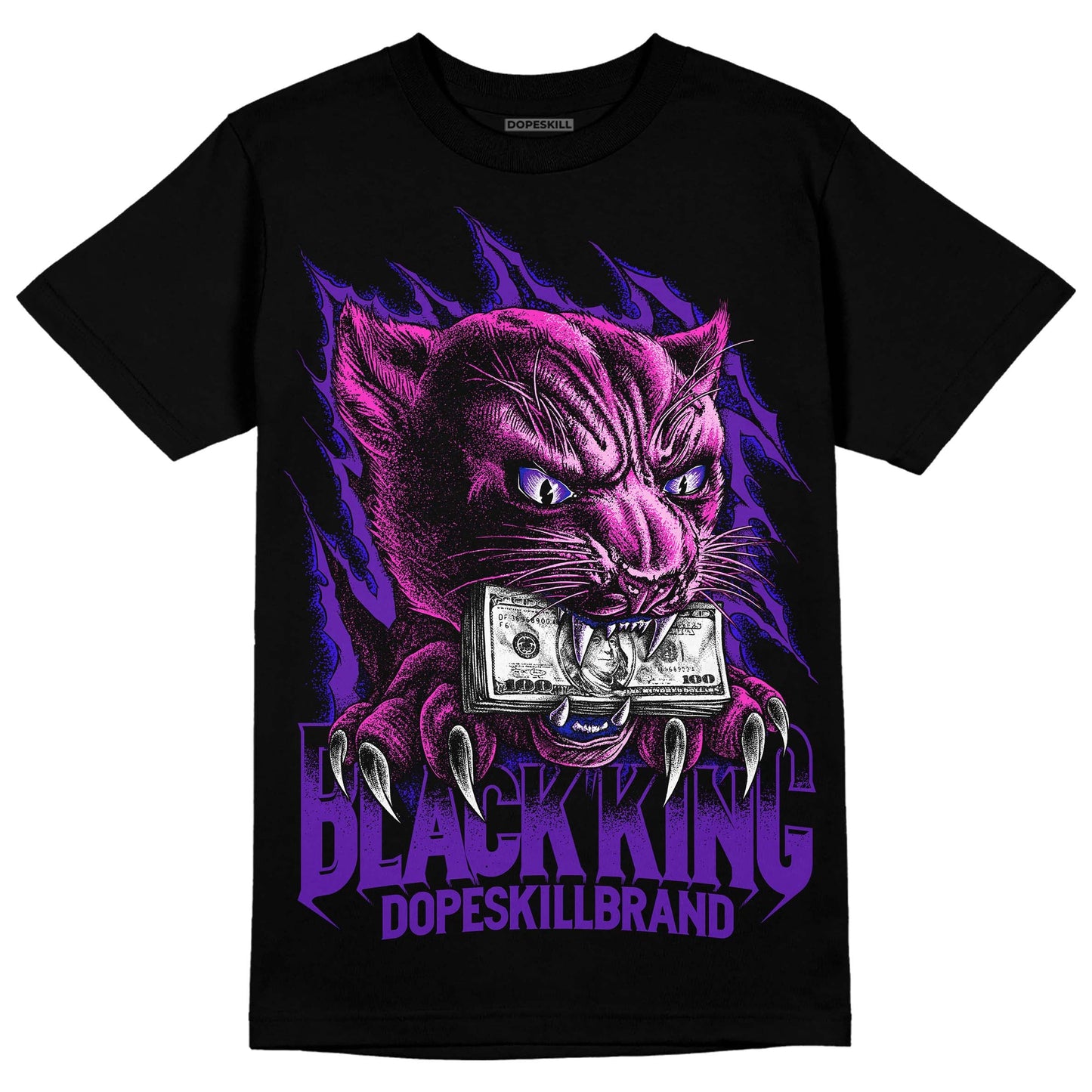 Court Purple 13s DopeSkill T-Shirt Black King Graphic