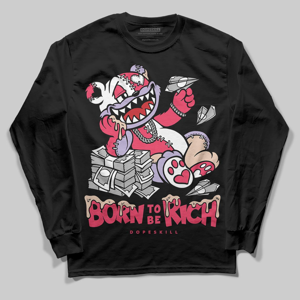 Peanut Butter Jelly 5s DopeSkill Long Sleeve T-Shirt Born To Be Rich Graphic