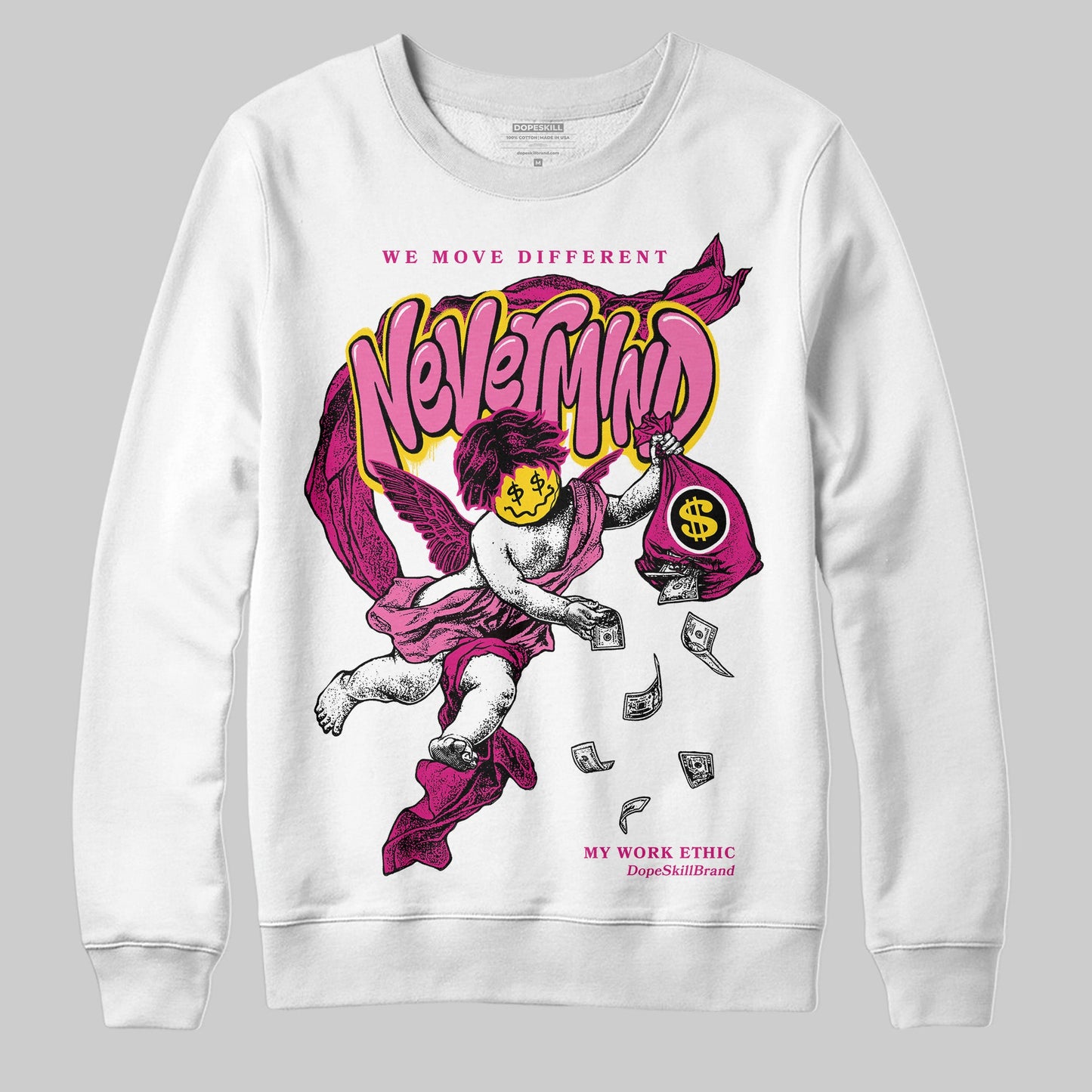 Rick RO Pink Leather Sneakers DopeSkill Sweatshirt Nevermind Graphic