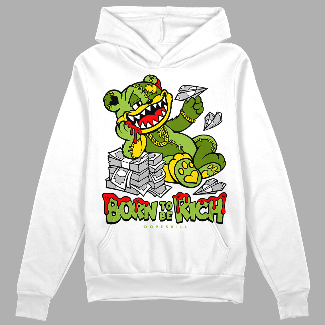 Dunk 'Chlorophyll' DopeSkill Hoodie Sweatshirt Born To Be Rich Graphic