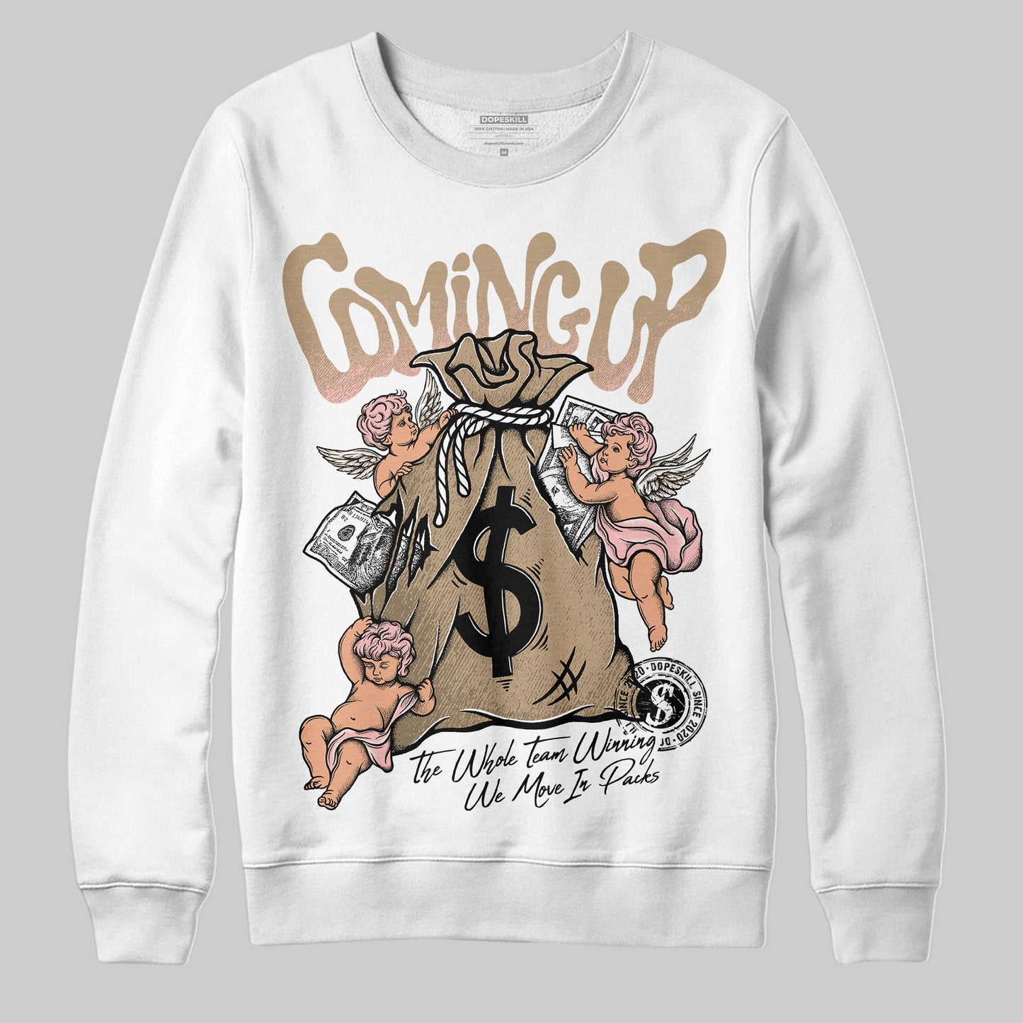 AIR FORCE 1 LINEN DopeSkill Sweatshirt Money Bag Coming Up Graphic