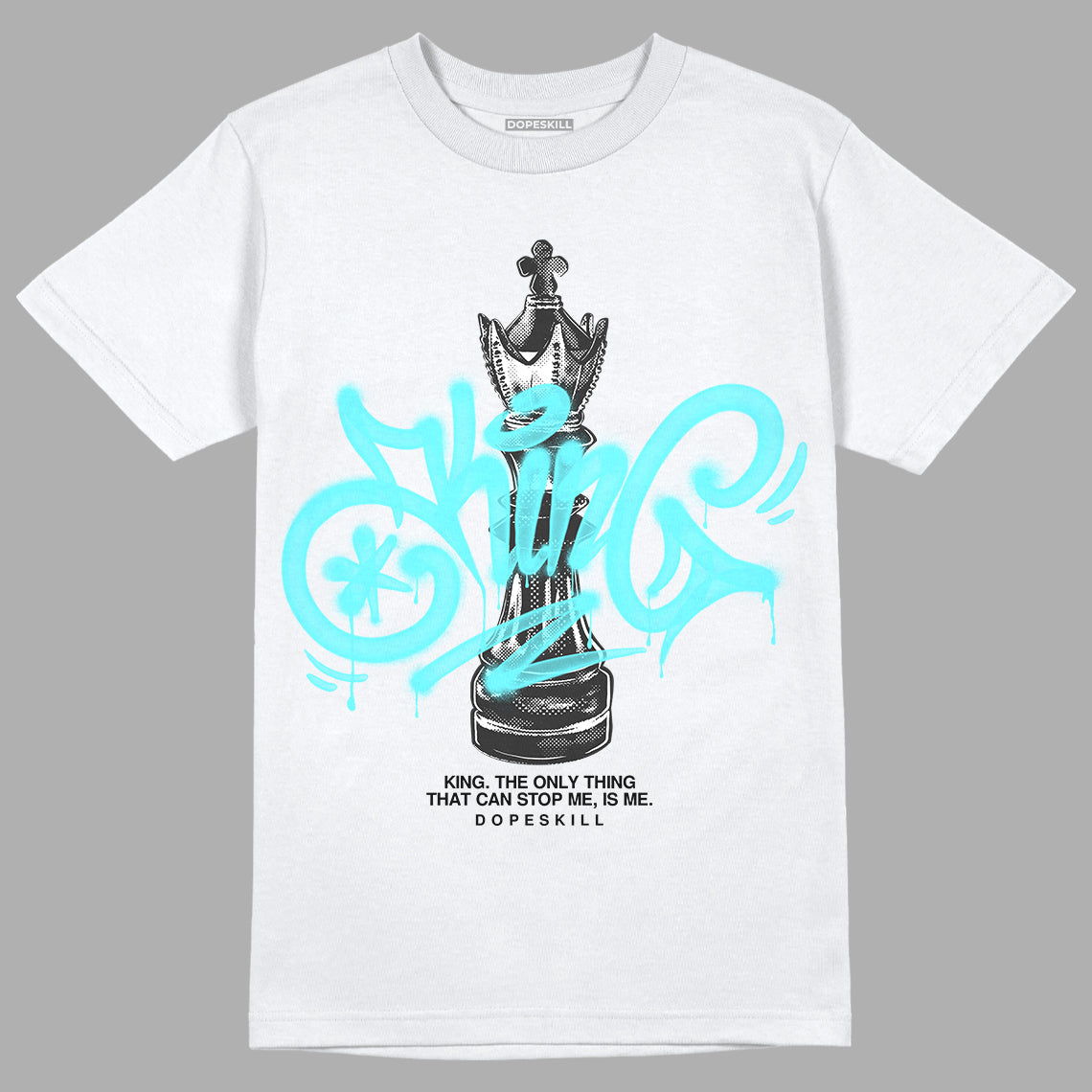 Aqua 5s DopeSkill T-Shirt King Chess Graphic