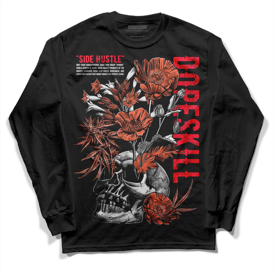 Crimson Bliss 5s DopeSkill Long Sleeve T-Shirt Side Hustle Graphic