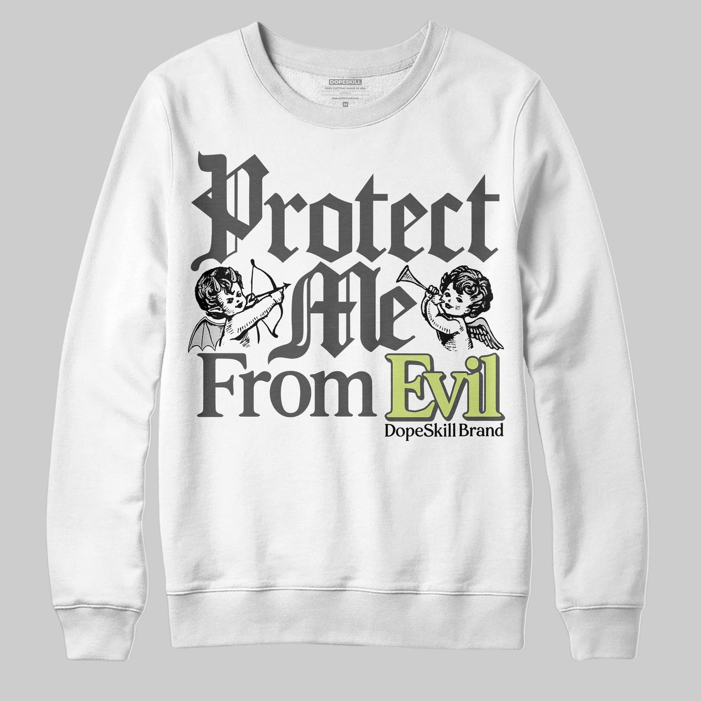 Light Lemon Twist 4s DopeSkill Sweatshirt Protect Me From Evil Graphic