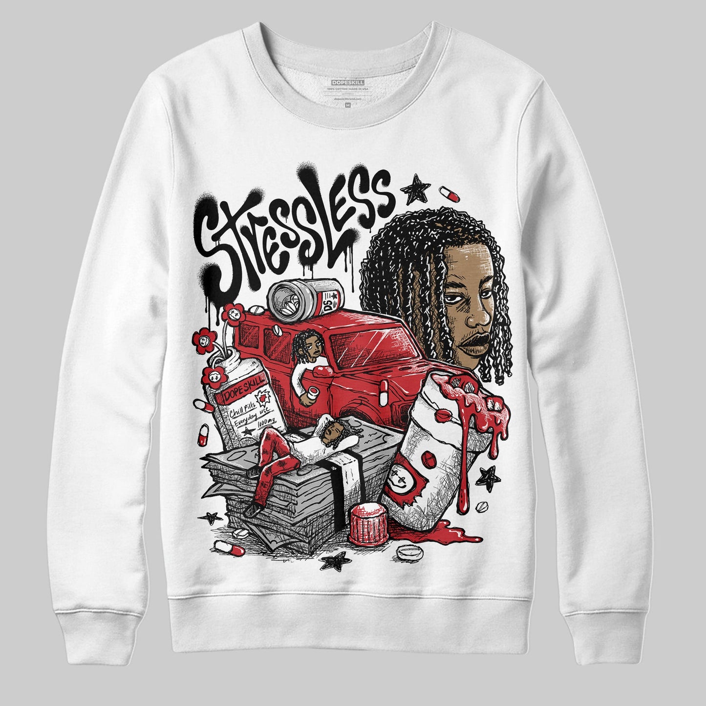 Bred 11s DopeSkill Sweatshirt Stressless Graphic
