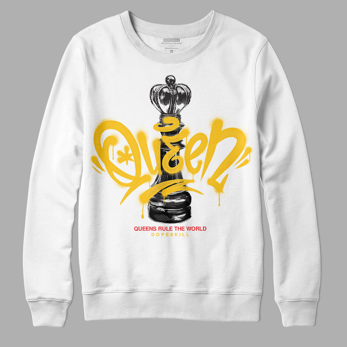 Yellow Collection DopeSkill Sweatshirt Queen Chess Graphic