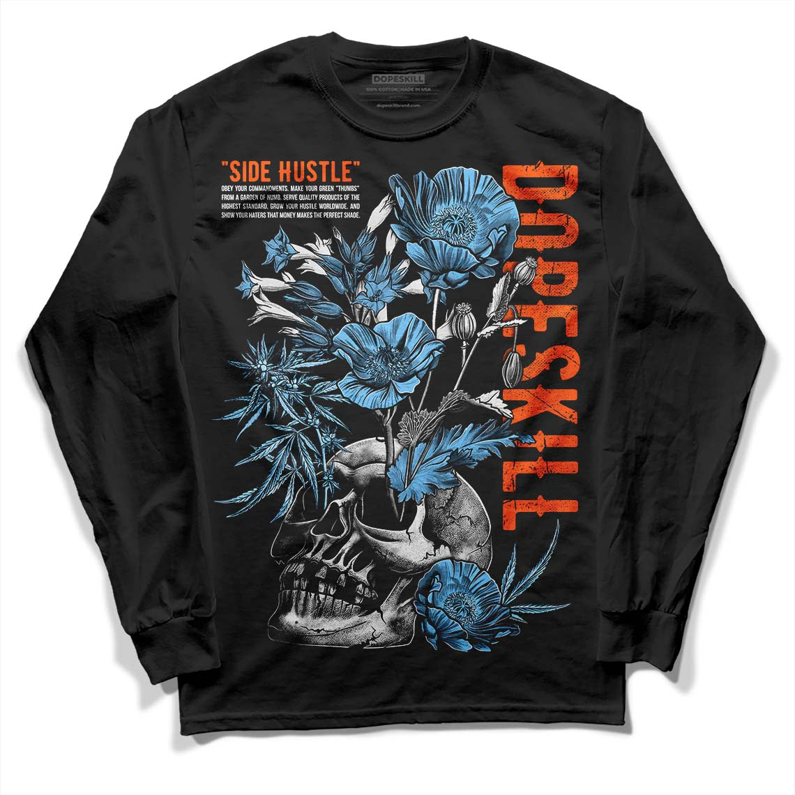 Dunk Low Futura University Blue DopeSkill Long Sleeve T-Shirt Side Hustle Graphic