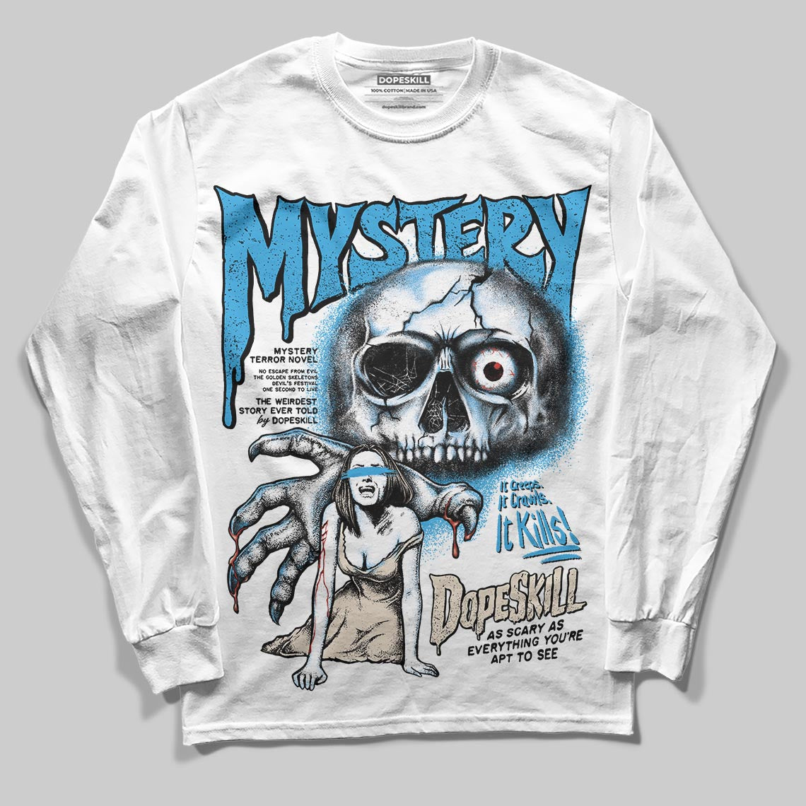 UNC Reimagined 1s DopeSkill Long Sleeve T-Shirt Mystery Ghostly Grasp Graphic