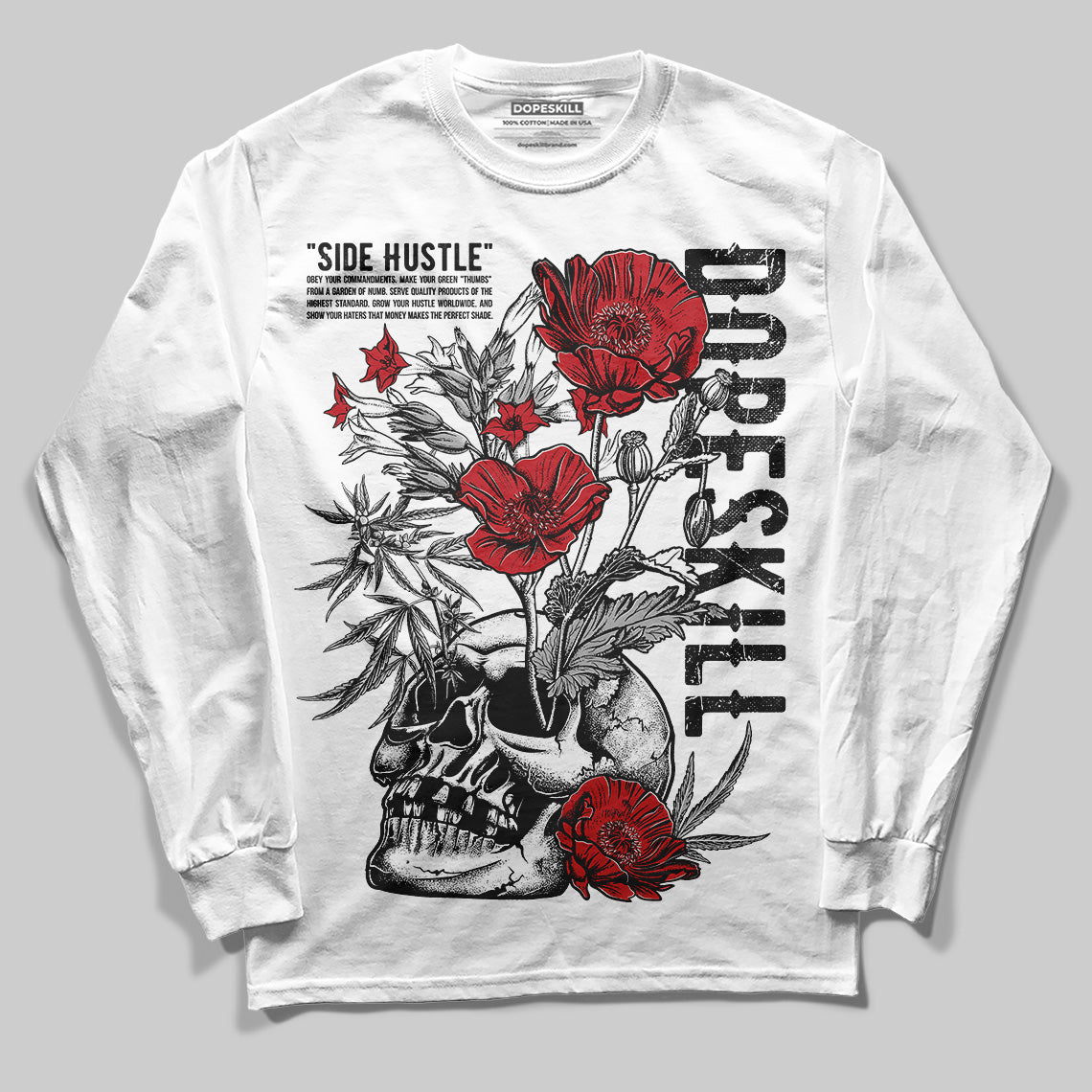 Bred Velvet 11s DopeSkill Long Sleeve T-Shirt Side Hustle Graphic