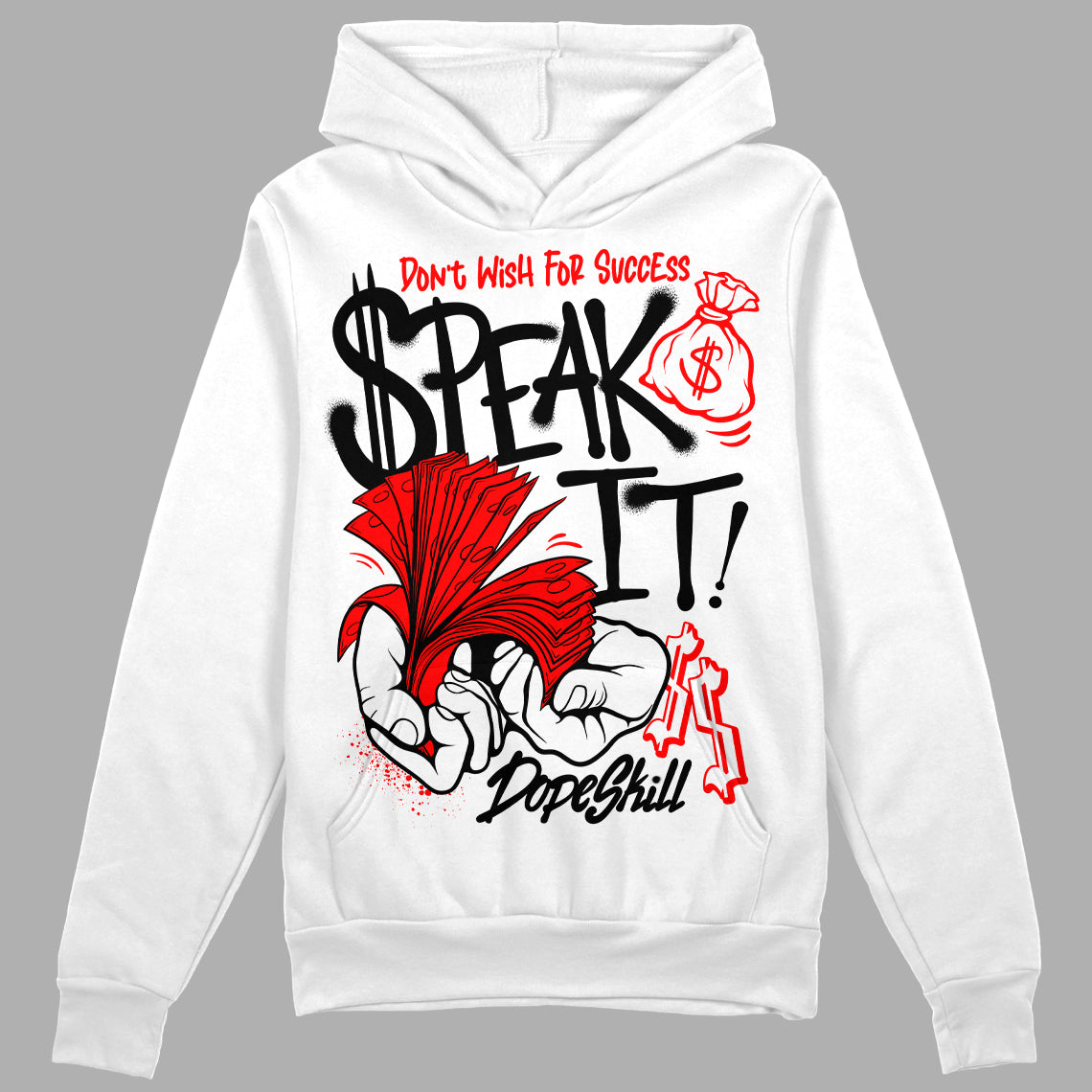 Black and White Collection DopeSkill Hoodie Sweatshirt Speak It Graphic