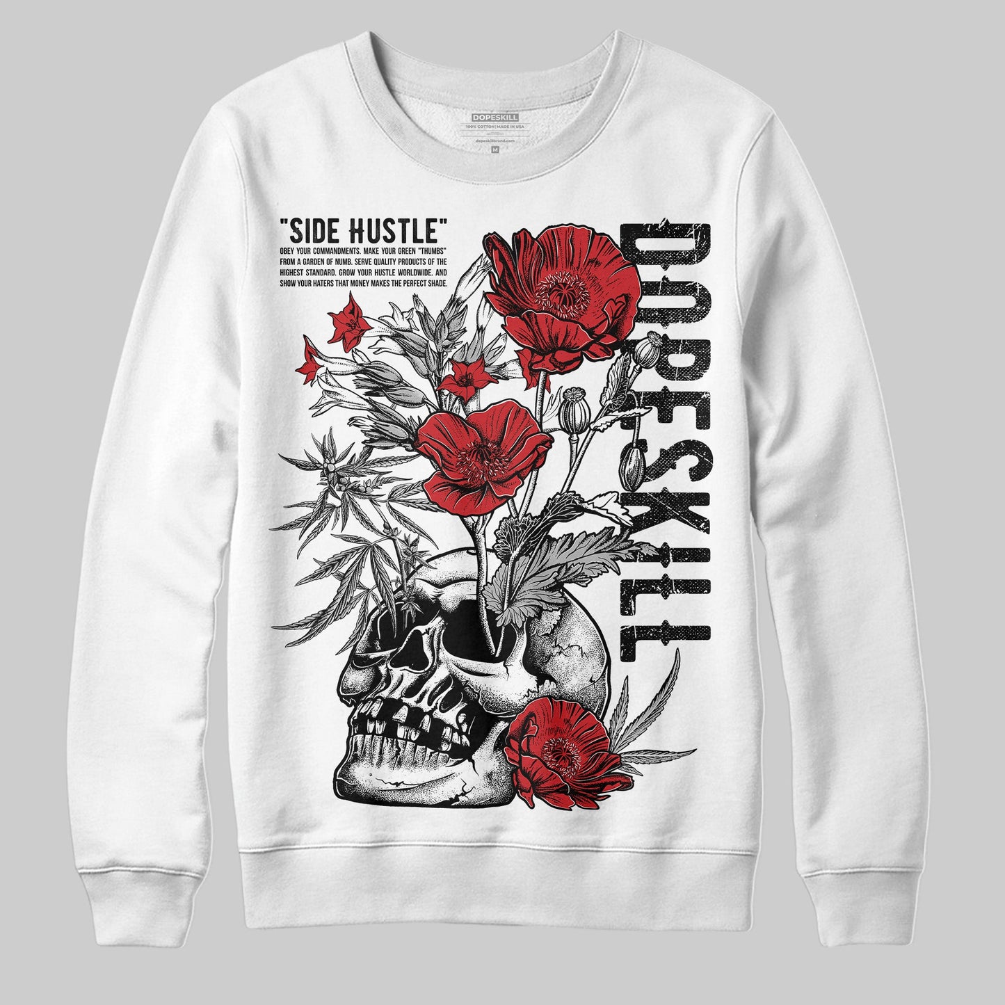 Black Cement 3s DopeSkill Sweatshirt Side Hustle Graphic