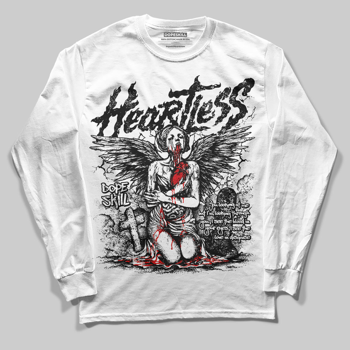 Dunk Panda White Black DopeSkill Long Sleeve T-Shirt Heartless Graphic